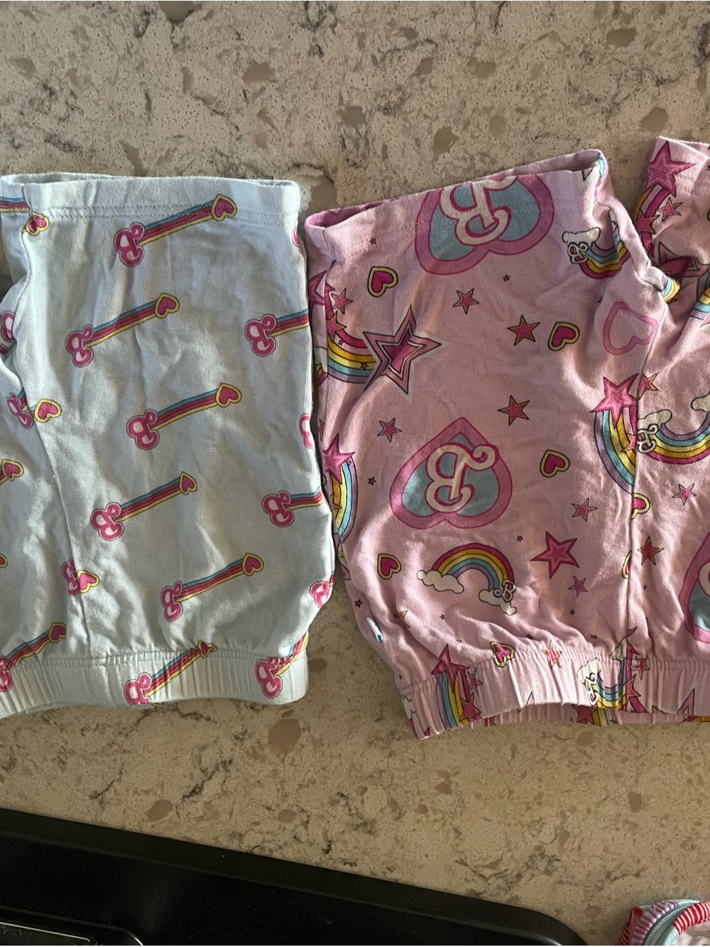 Posh Peanut Pink and Light Blue Rainbow Print Shorts